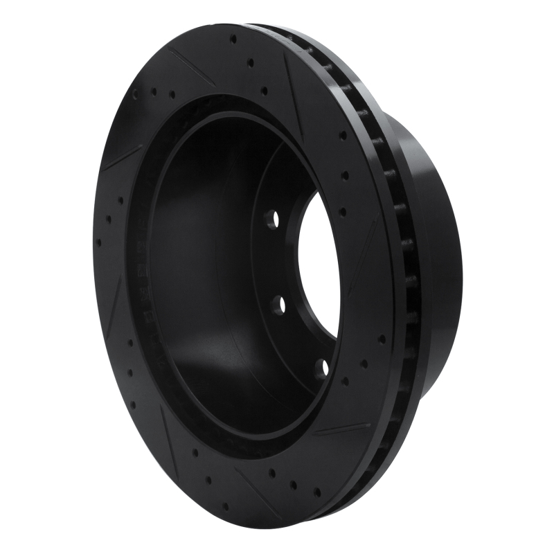 Chevrolet Silverado 3500 HD Brake Rotor (1) - Rear Left - R1 Concepts - Drilled & Slotted - Black - `11-`25